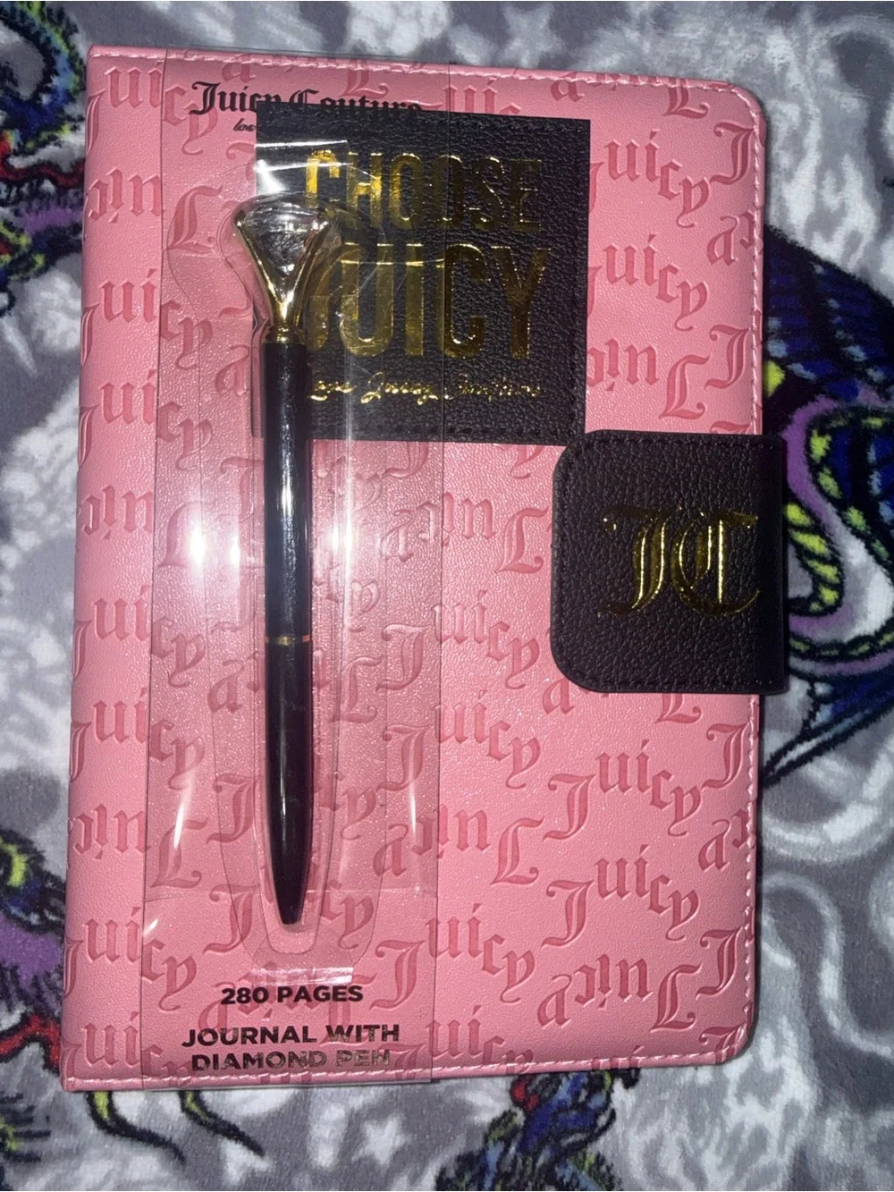 Juicy Couture Pink Journal with Black Diamond-Tip Pen